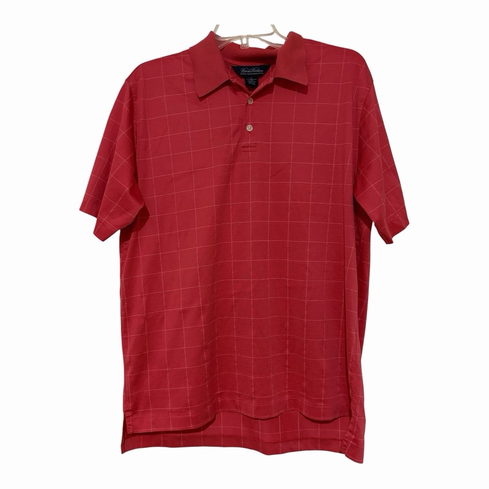 Brooks Brothers Polo Shirt Double Mercerized Cotton Performance Knit Medium Red